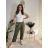 Nohavice dlhé háremky dámske (S/M ONE SIZE) TALIANSKA MÓDA IMD24126/DU zelená S/M