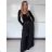 Nohavice elegantní dlhé s opaskom dámske JENNET (S/M/L ONE SIZE) TALIANSKA MÓDA  IMWET260001/DUR S/M/L čierna