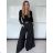 Nohavice elegantné s opaskom dámske (S/M/L ONE SIZE) TALIANSKA MÓDA IM4260015/DUR čierna S/M/L
