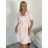 Šaty košeľové krátky rukáv dámske BARBARA (S/M/L ONE SIZE) TALIANSKA MÓDA IMC26002356