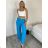 Nohavice letní s opaskom dámske TERNA (S/M/L ONE SIZE) TALIANSKA MÓDA IM426001356/DUR tm. modrá S/M/L