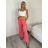 Nohavice letní s opaskom dámske TERNA (S/M/L ONE SIZE) TALIANSKA MÓDA IM426001356/DUR tm. modrá S/M/L