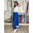 Nohavice letní s opaskom dámske TERNA (S/M/L ONE SIZE) TALIANSKA MÓDA IM426001356/DUR tm. modrá S/M/L