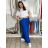 Nohavice letní s opaskom dámske TERNA (S/M/L ONE SIZE) TALIANSKA MÓDA IM426001356/DUR tm. modrá S/M/L