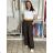 Nohavice letní s opaskom dámske TERNA (S/M/L ONE SIZE) TALIANSKA MÓDA IM426001356/DUR tm. modrá S/M/L