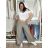 Nohavice letní s opaskom dámske TERNA (S/M/L ONE SIZE) TALIANSKA MÓDA IM426001356/DUR tm. modrá S/M/L