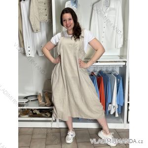 Šaty voľnočasové s laclem na široké ramienka dámske nadrozmer NINA (44/46/48 ONE SIZE) TALIANSKA MÓDA IMSM2600056