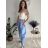 Nohavice elegantné dámske (S/M/L ONE SIZE) TALIANSKA MÓDA IMM26M8102/DR svetlo modrá S/M/L