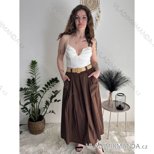 Sukňa dlhá s opaskom dámska (S/M/L ONE SIZE) TALIANSKA MÓDA IMWCP2624300