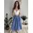 Sukňa dlhá s opaskom dámska (S/M/L ONE SIZE) TALIANSKA MÓDA IMWCP2624300/DU modrá S/M/L