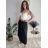 Sukňa dlhá s opaskom dámska (S/M/L ONE SIZE) TALIANSKA MÓDA IMWCP2624300/DU modrá S/M/L