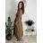 Šaty dlhé košilové 3/4 dlouhý rukáv dámske KONSTANCE  (S/M/L ONE SIZE) TALIANSKA MÓDA IMPDY264885