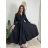 Šaty dlhé košilové 3/4 dlouhý rukáv dámske KONSTANCE  (S/M/L ONE SIZE) TALIANSKA MÓDA IMPDY264885/DUR S/M/L biela