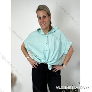 Košeľa oversize krátky rukáv dámska nadrozmer EMILIA  (44/46/48 ONE SIZE) TALIANSKA MÓDA IMC26120