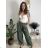 Nohavice dlhé elegantní dámske JITKA (S/M/L ONE SIZE) TALIANSKA MÓDA IM426070/DU tmavě hnědá S/M/L