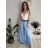 Nohavice dlhé elegantné s opaskom dámske (S/M/L ONE SIZE) TALIANSKA MÓDA IMSM26005/DU světle modrá S/M/L