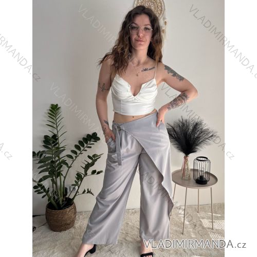 Nohavice elegantné dlhé letné dámske (M/L/XL ONE SIZE) TALIANSKA MÓDA IMC26023