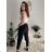 Nohavice elegantné s opaskom 3/4 krátke dámske (S/M/L ONE SIZE) TALIANSKA MÓDA IMPLI257048/DU čierna S/M/L