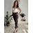 Nohavice elegantné s opaskom 3/4 krátke dámske (S/M/L ONE SIZE) TALIANSKA MÓDA IMPLI257048/DU čierna S/M/L