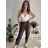 Nohavice elegantné s opaskom 3/4 krátke dámske (S/M/L ONE SIZE) TALIANSKA MÓDA IMPLI257048/DU čierna S/M/L