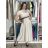 Šaty dlhé letné s opaskom krátky rukáv dámske KARLA (S/M/L ONE SIZE) TALIANSKA MÓDA IM426000326