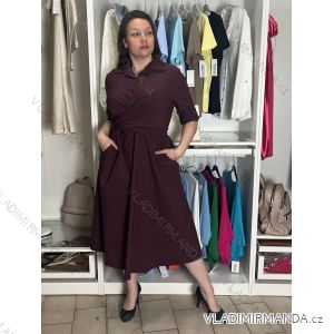 Šaty košeľové 3/4 dlhý rukáv dámske SUNSUN (S/M/L/XL ONE SIZE) TALIANSKA MÓDA IMPSS260001/DUR