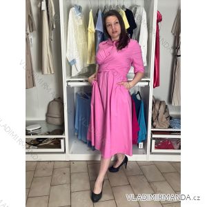Šaty košeľové 3/4 dlhý rukáv dámske SUNSUN (S/M/L/XL ONE SIZE) TALIANSKA MÓDA IMPSS260001/DUR