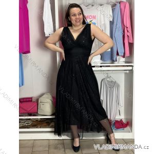 Šaty dlhé spoločenské tylové bez rukávov dámske BEATRICE (S/M/L ONE SIZE) TALIANSKA MÓDA IMWKH266086/DUR