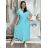 Šaty dlhé letné krátky rukáv dámske (S/M/L/XL ONE SIZE) TALIANSKA MODA IMD24042/DR S/M/L růžová fuchsiová