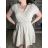 Šaty voľnočasové letný mušelín krátky rukáv dámske (S/M/L ONE SIZE) TALIANSKA MÓDA IM4250001/DUR béžová S/M/L