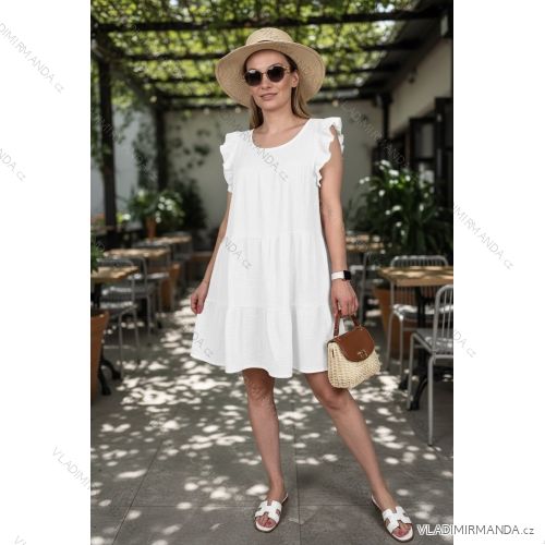 Šaty letné krátky rukáv dámske (S/M/L ONE SIZE) TALIANSKA MóDA IMD26098
