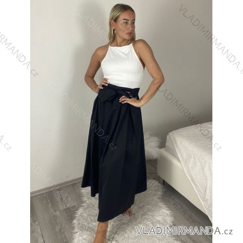 Sukňa dlhá s páskem dámska MONA  (S/M/L ONE SIZE) TALIANSKA MÓDA IMM25M12361/DUR S/M/L čierna
