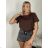 Tričko krátky rukáv dámske (S/M ONE SIZE) TALIANSKA MÓDA IMPTI24NG2031