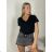 Tričko krátky rukáv dámske (S/M/L ONE SIZE) TALIANSKA MÓDA IMPTI26NG3282/DUR S/M/L čierna