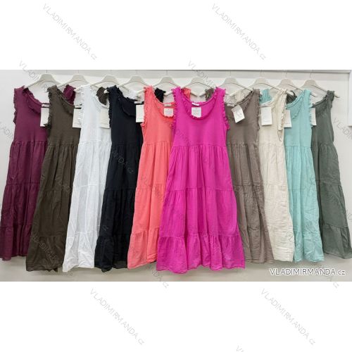 Šaty letné na ramienka rukáv dámske (S/M/L ONE SIZE) TALIANSKA MóDA IM426179
