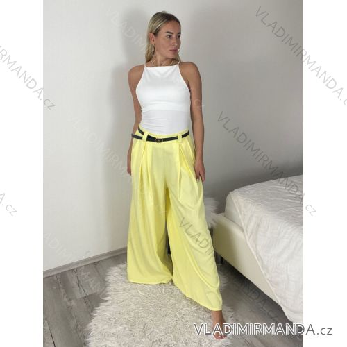 Nohavice elegantní dlhé s páskem dámske MISEL(S/M/L ONE SIZE) TALIANSKA MÓDA 	 IMPVN262465
