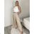 Nohavice elegantní dlhé s páskem dámske MISEL(S/M/L ONE SIZE) TALIANSKA MÓDA 	 IMPVN262465