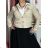 Bunda riflová jeans dámska MOON (L-4XL) MOON GIRL MOG26GYD2608P/DUR béžová 4XL