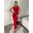 Šaty dlhé spoločenské na ramienka dámske (S/M/L ONE SIZE) TALIANSKA MÓDA IMPLP2365360011A červená S/M/L