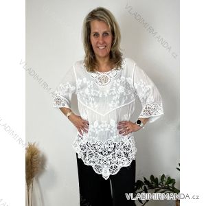 Tunika bavlnená krajková 3/4 rukáv dámska nadrozměr (40/42/44 ONE SIZE) TALIANSKA MÓDA IMB260001/DUR