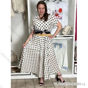 Sukňa puntikatá dlhá s páskem dámska (S/M/L ONE SIZE) TALIANSKA MÓDA IMM26M6891
