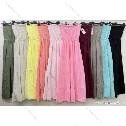 Šaty mušelín letní bez ramínek rukáv dámské (S/M/L ONE SIZE) ITALSKá MóDA IM426180