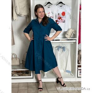 Šaty košeľové 3/4 dlhý rukáv dámske (S/M/L/XL ONE SIZE) TALIANSKA MÓDA IM525057