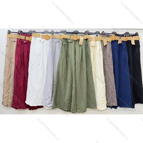 Nohavice letné s opaskom dámske (S/M/L ONE SIZE) TALIANSKA MÓDA IM426199