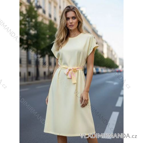 Šaty letné krátky rukáv dámske (S/M/L ONE SIZE) TALIANSKA MÓDA IM426204