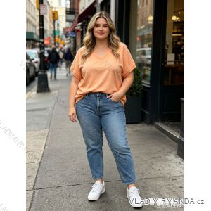 Tričko krátky rukáv dámske nadrozmer (54/56/58 ONE SIZE) TALIANSKA MÓDA IM426206