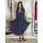 Šaty elegantní bez rukávu s páskem  dámské (S/M/L ONE SIZE) italská moda IMWBJ260001/DUR S/M/L tmavo modrá