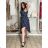 Šaty elegantní bez rukávu s páskem  dámské (S/M/L ONE SIZE) italská moda IMWBJ260001/DUR S/M/L tmavo modrá
