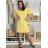 Šaty elegantný krátky rukáv s riasením dámske (S/M/L) talianska moda IMWAX260001/DR S/M/L tmavo hnedá