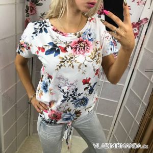 Tričko s krátkym rukávom dámske kvetované (uni sl) TALIANSKÁ MÓDA IM518143/DUR